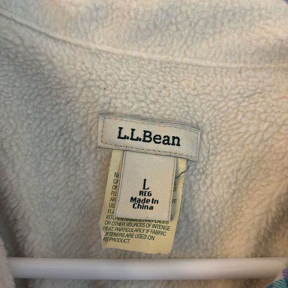 L.L. Bean Women Fleece-Lined Flannel Shirt, Snap-Front Plaid size large red EUC - Picture 4 of 11